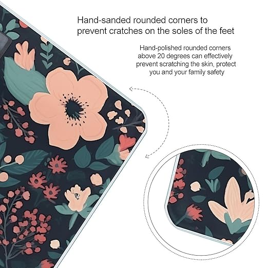 Simple Little Flower Bathroom Scale Rounded Smart Scale for Body Weight Automatic Power On/Off Weight Scales Accurate Bathroom Digital Scales for Pet Home Bedroom Kitchen