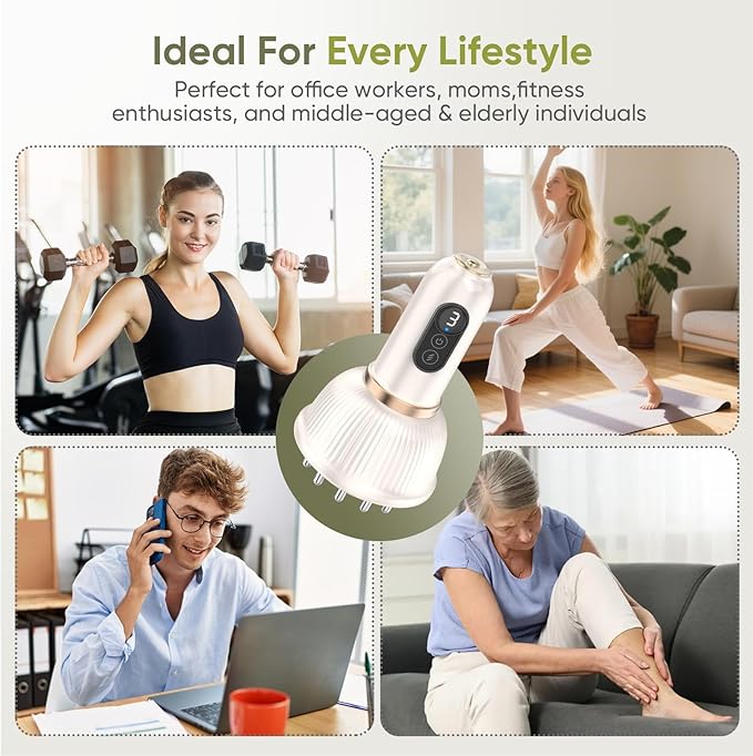 Lymphatic Drainage Massager &amp Anti-Cellulite Tool - Body Sculpting Machine with Microcurrent Light Heat &amp Vibration for Legs Arms Belly | Reduces Stretch Marks &amp Cellulite
