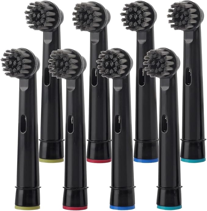 Electric Toothbrush Replacement Brush Heads Compatible For Oral Basic Cleaning -B Toothbrush Nozzle BristlesD100 D25 D30 D32 4739 3709 3744(17A-BK-8Pcs)