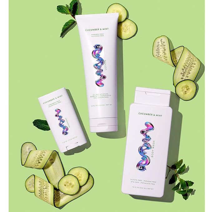 Vivid Green Store Body Wash Cucumber &amp Mint – Sulfate-Free Paraben-Free – Refreshing &amp Hydrating Cleanser – Unisex – 18 fl oz Bottle
