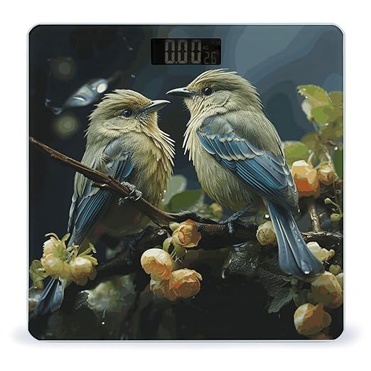 Green Leaves and Birds Scale for Body Weight Digital Bathroom Scale Accurate Smart Weight Scales with Large Display Weighing Machine High Precision Scales