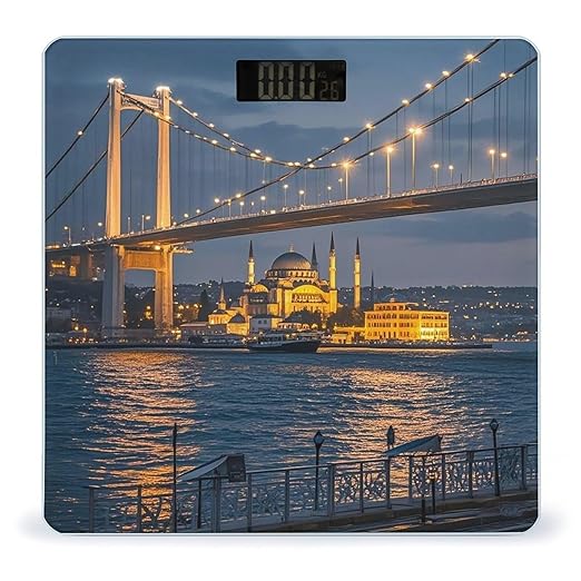 Strait Bridge Bathroom Scale for Body Weight Bathroom Weighing Scales with Back Lit LED Display Sturdy Tempered Glass Body Weight Bathroom Scale 400lb Weighing
