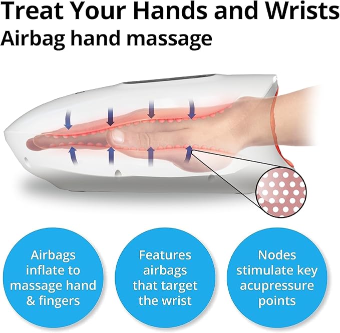 Daiwa Felicity Mouth of Truth Hand Massager – Air Compression Reflexology Cordless with 3 Massage Modes Portable Pain Relief for Hands &amp Circulation Playful Laugh Sound