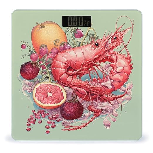 Pomegranates and Fruits Scale for Body Weight Highly Accurate Digital Bathroom Scale Sturdy Tempered Glass Weighing Scales with LCD Display Fashion Body Fat Smart Scales 400lb