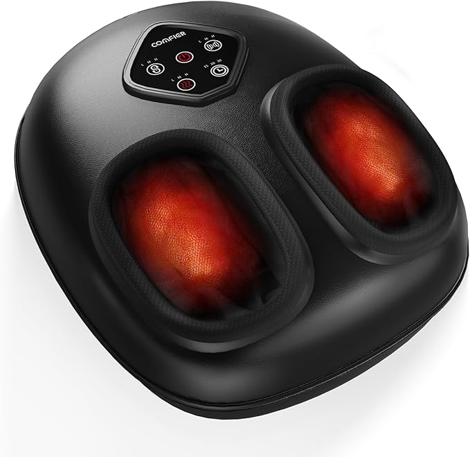 COMFIER FSA Eligibl Foot Massager with Heat HSA Eligibl Shiatsu Foot Massager Machine for Plantar Fasciitis Keading &amp Compression for Neuropathy Pain Fits Up to 14