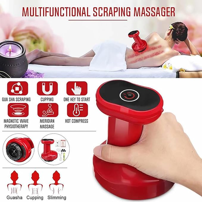 Electric Back MassagerElectric Body Guasha Scraping Negative Pressure Neck Massage Soft Tissue Gua Sha Scraping Massage