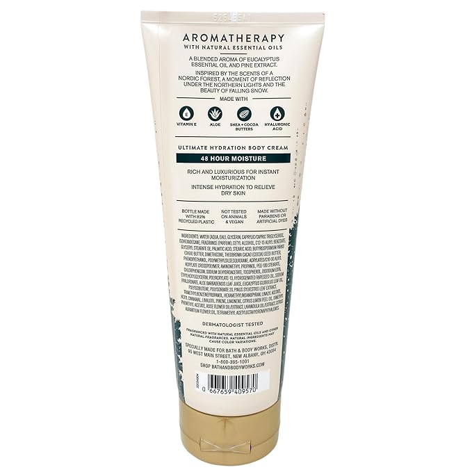 Bath &amp Body Works Aromatherapy Eucalyptus Pine - Ultimate Hydration Body Cream - Body Wash + Foam Bath - Essential Oil Perfume Mist - Moisturizing Body Lotion with a Fresh Forest Bar Soap
