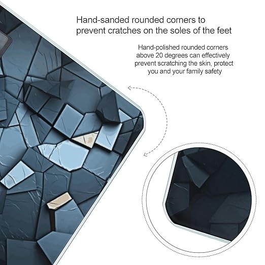 Gray Mosaic Weight Scale Digital Electronic Scales Bathroom Scale Larg LCD Backlight Display High Precisio MeasurementsTempered Glass