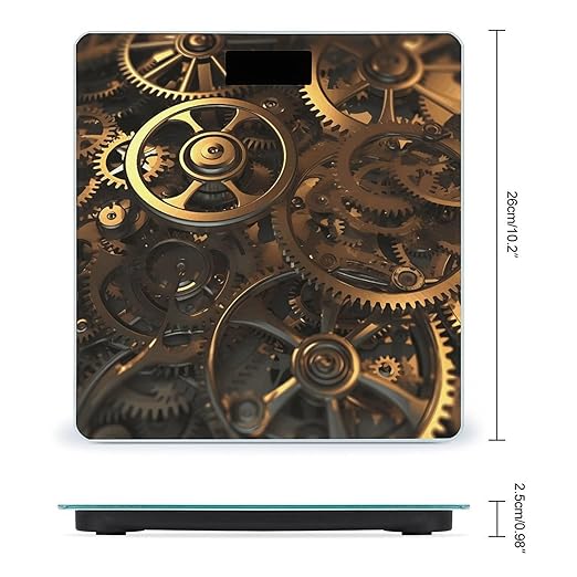 Cool Steampunk Gears Weight Scale for Body Weight Digital Bathroom Scale High Capacity Accurate Digital Weighing Scales and Easy-to-Read on Backlit LCD Display Scales
