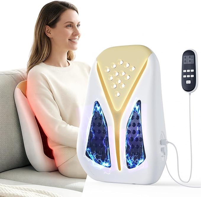 Back Massager with HeatEMS Muscle Stimulator MachineTENS Full Back Massager for Pain Relief Deep Tissue5 Modes and 50 IntensitiesTimer FunctionMassagers for Back Pain3 Vibration Modes