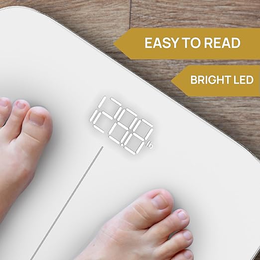 INEVIFIT Bathroom Scale Highly Accurate Digital Bathroom Body Scale Measures Weight up to 400 lbs. Includes Batteries