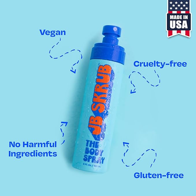 JB SKRUB Body Spray and Body Wash for Teen Boys Tweens and Kids with Citrus Scent - Conquer Funk Banish Smell and Freshen Up