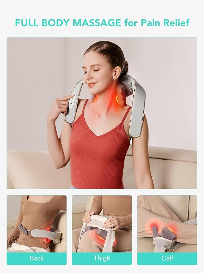 SKG 2025 Neck Massager for Pain Relief Deep Tissue 6D Kneading with Heat Cordless Neck &amp Shoulder Massage Valentine Gift for Men &amp Women H5 Mini