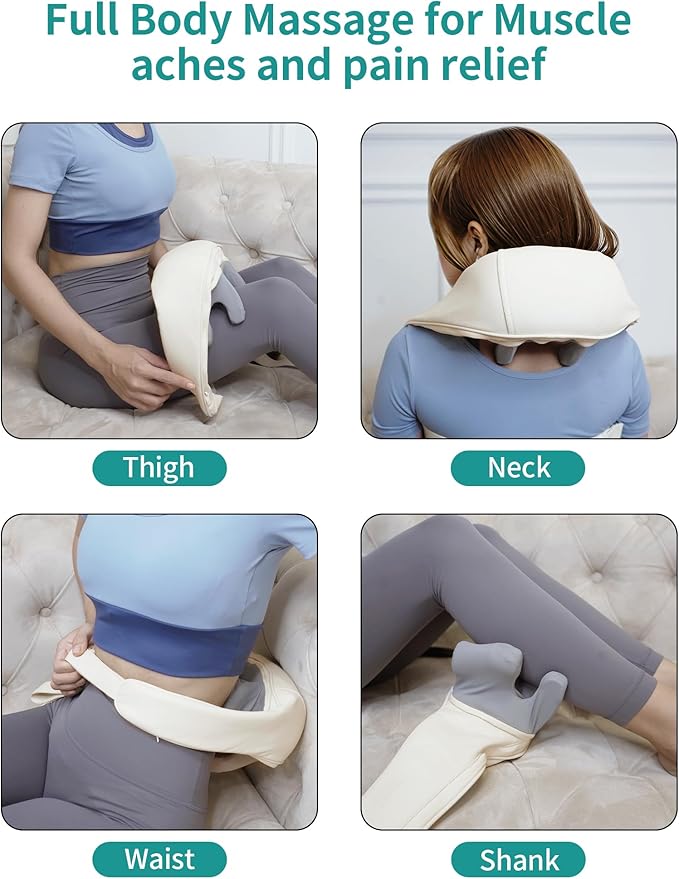 Shiatsu Neck and Back Massager with Adjustable Heat Electric Kneading Back Massager Pillow for Shoulder Waist Thighs and Deep Tissue Muscle Pain Relief Ultimate Relaxation Perfect for Home Office