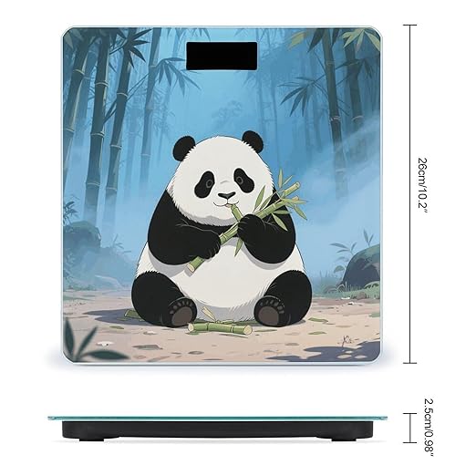 Giant Panda Weight Scale Cute Bathroom Scale for Body Highly Accurate Digital Weighing Machine for People Compact LCD Display Scales with Sturdy Toughened Glass Scales