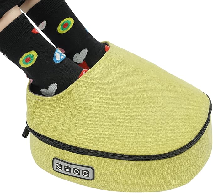 Foot MassagerFoot Massager Machine Foot Massager Machine with HeatDeep Shiatsu KneadingDelivers ReliefAdjustable Intensity Multi-Level Settings (Light Green)
