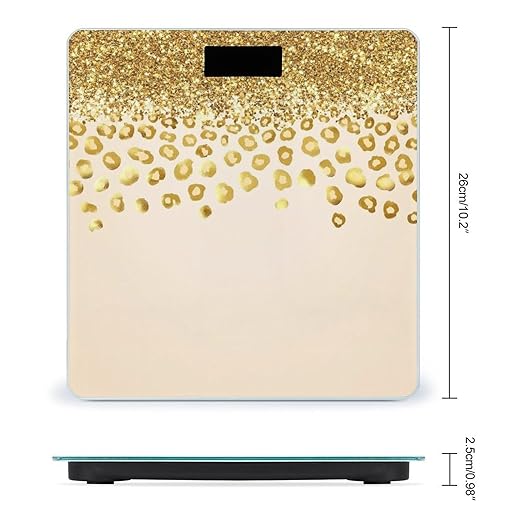 Digital Bathroom Weighing Scale Energy Saving Scale Smart Scale for Body Weight Gold Glitter Pattern Cheetah Leopard Print