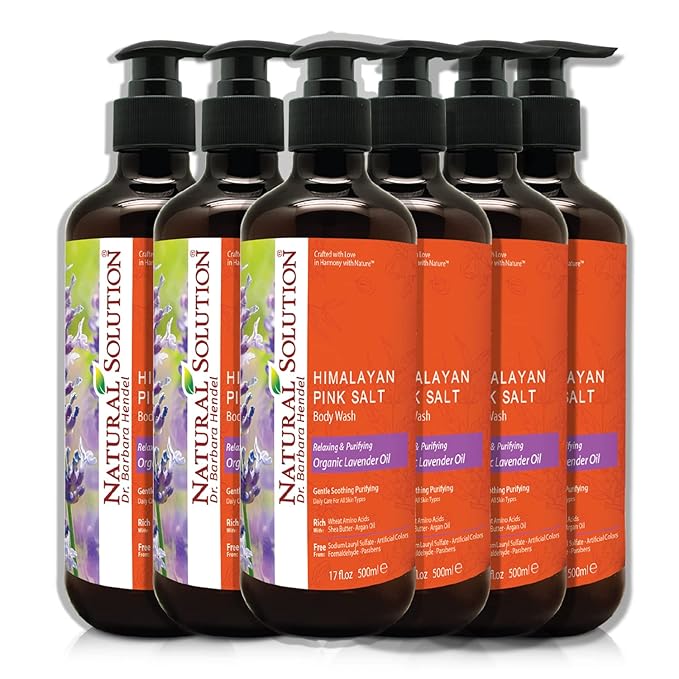 Natural Solution Body Wash Made With Himalayan Pink Salt &amp Organic Lavender Oil Purifying and Transforms The Even Driest Skin in Just One Shower 17 fl oz (6 Count)
