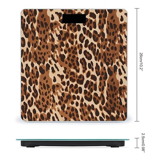 Bronze Brown Animal Print Smart Scale for Body Weight Accurate Bathroom Scale with LED Display Digital Weight Scales Weighing Machine High Precision Scales for Bath Home