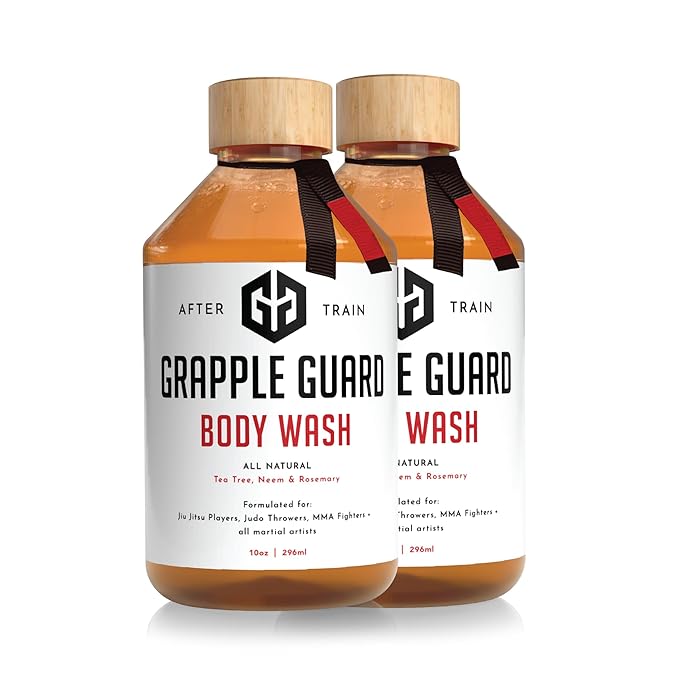 Grapple Guard Tea Tree Body Wash for Men and Women - All Natural Body Wash/Soap with Citrus Scent Neem &amp Rosemary Oils for Jiu Jitsu MMA Judo Athletes &amp All Martial Artists 10 oz (Pack of