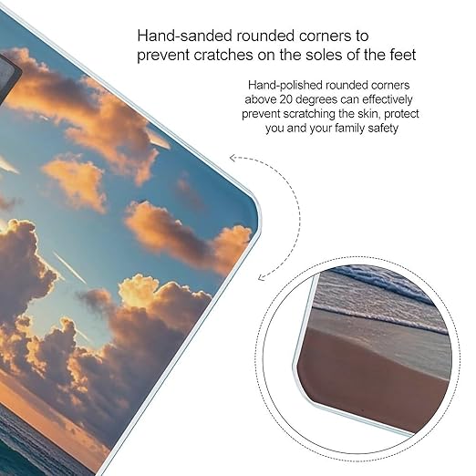 Beach Maui Hawaii Sunset Scale for Body Weight Accurate Digital Bathroom Scale Toughened Glass High Precision Scales Smart Weight Scales with Large LCD Backlight Display Weighing Machine