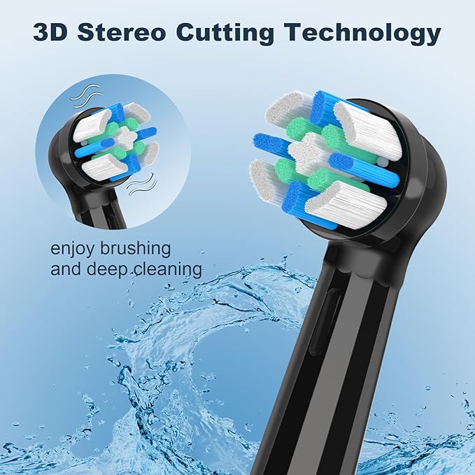 iO Replacement Toothbrush Heads Compatible with Oral B iOCompatible with Oral B iO Series 2/3/4/5/6/7/8/9/10 Electric ToothbrushMedium-Hard bristles Care for Your TeethBlack