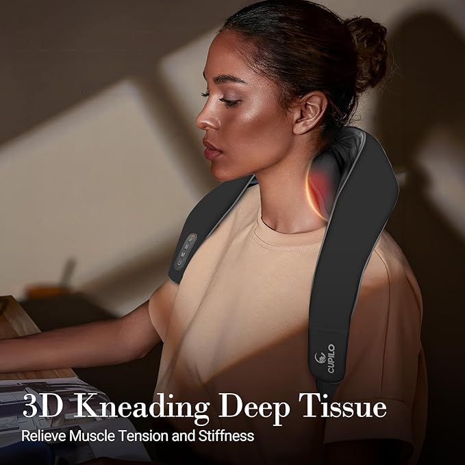 Shiatsu Neck and Shoulder Massager with Heat [Remote Control] FSA Eligible HSA 6D Kneading Neck Massager for Pain Relief Deep Tissue Gifts for Men Women