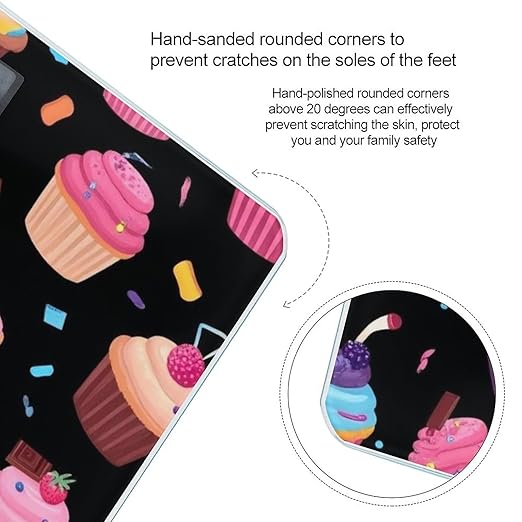 Energy Saving Scale Bathroom Weighing Scale Smart Scale for Body Weight Digital Space Galaxy Ice Cream Cake Black