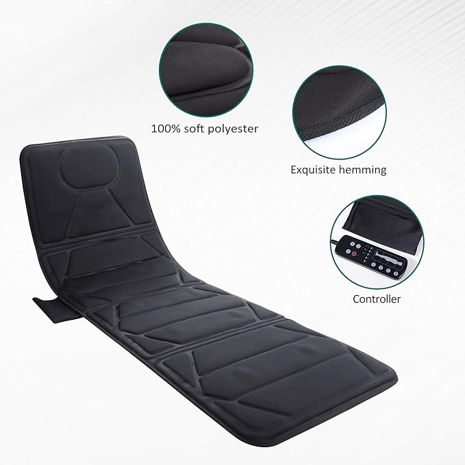 Full Body Massage Mat Pad for Bed Massage Chair Pad with 10 Vibration Motors &amp 5 Massage Modes Vibrating Heating Massage Mattress Pad for BackMassager with Auto Shut Off Gift for Men Women