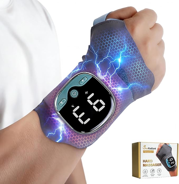 Wireless Hand Massager with 3 Heat Settings 3-in-1 Compression Therapy for Fingers Palm and Wrist