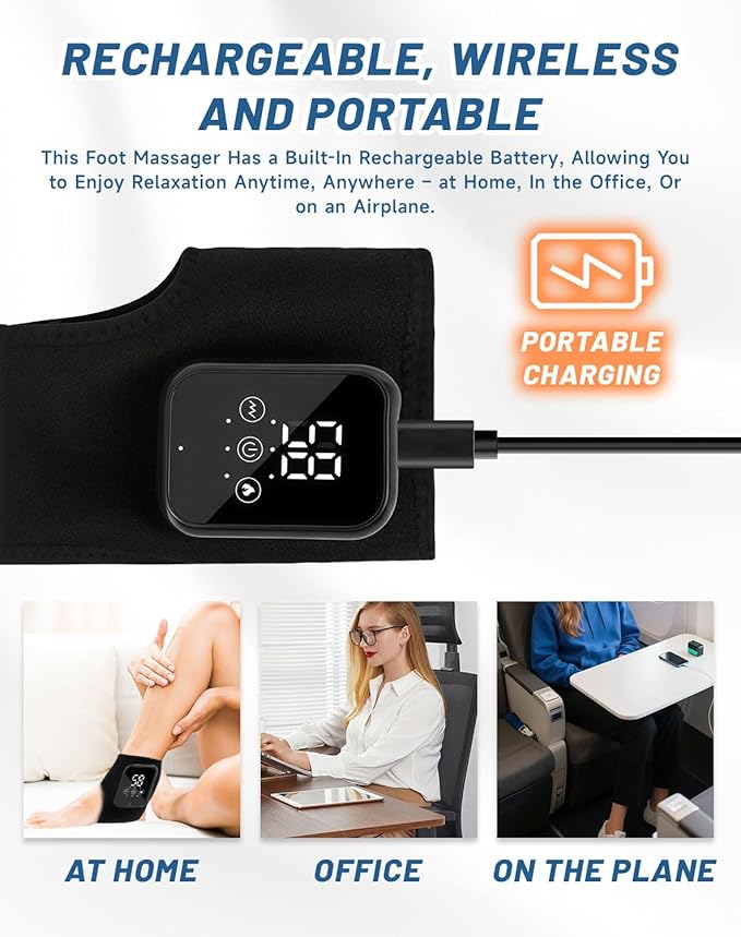 Massager Official - Triple Action Foot Relief Massager for Neuropathy Portable Feet Relieve Machine Rechargeable Relieves Fatigue Just 15 Minutes per Day (2PCS)