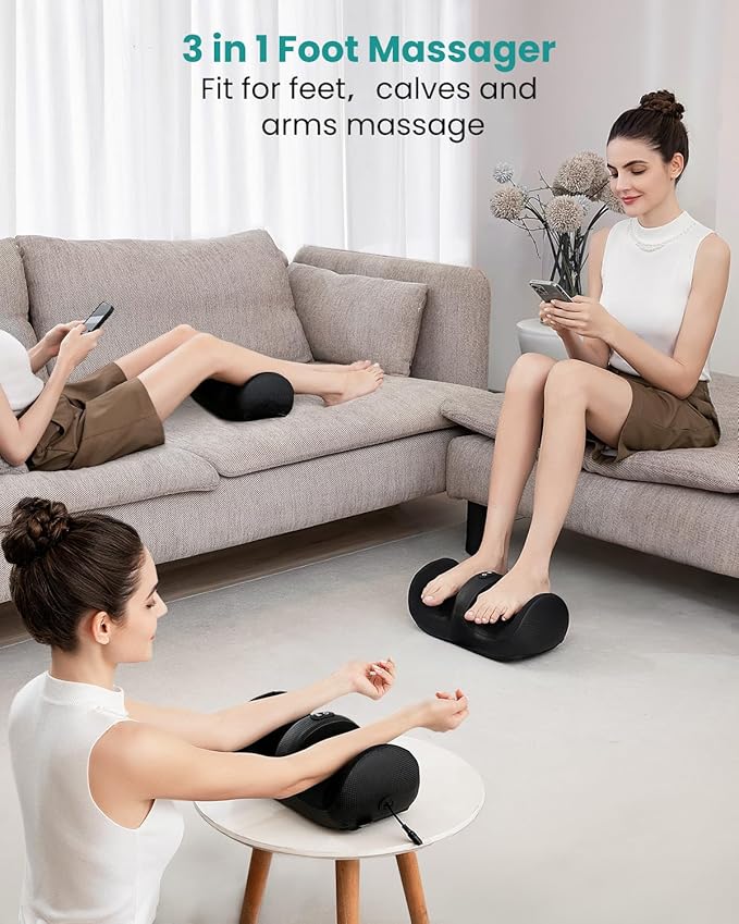 Nekteck Blue Neck&ampBack Massager and Shiatsu Foot Massager with Heat FM12