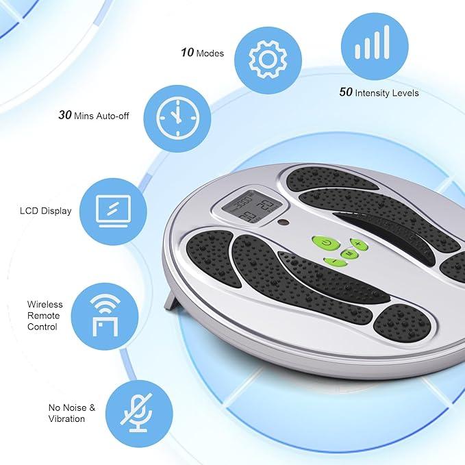 FDA Cleared - EMS Foot Massager for Neuropathy &amp Pain Relief TENS Unit Foot Leg Stimulator for Circulation &amp Muscle Relaxation Electric Feet Massager for Neuropathy Gifts for Family Dad Mun