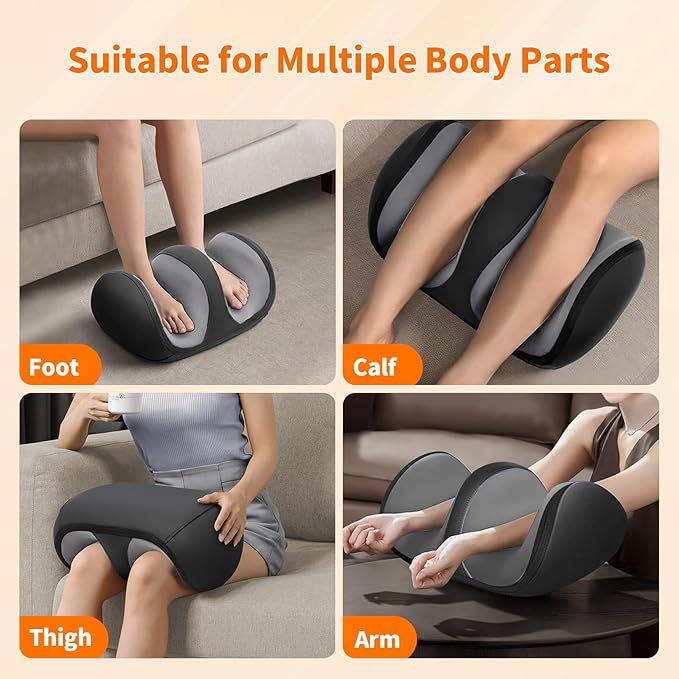 Foot and Calf Massager with Heat Shiatsu Kneading Foot Massager for Pain Relief Deep Tissue Massager Machine with Massage Roller Wired Remote Gifts for Mom Dad