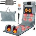 KOCASO Full Body Electric Massage Mat Heating Vibration with Neck Foot Massage Head Pillow and Cloth Lumbar Pillow Timer Anti-Slip Bottom Earplugs - for Relaxation &amp Stress Relief(Advanced)
