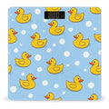 Digital Bathroom Weighing Scale Energy Saving Scale Smart Scale for Body Weight Yellow Rubber Ducks Soap Bubbles Blue