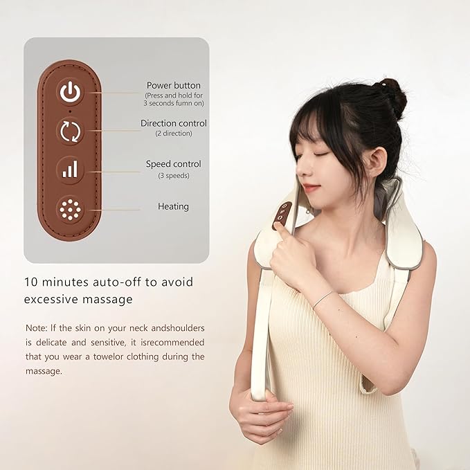 Wireless Neck and Shoulder Massager With Soothing Heat Shiatsu Back Massager Pillow for Traps Back Pain Gifts for Men Women Mom Dad