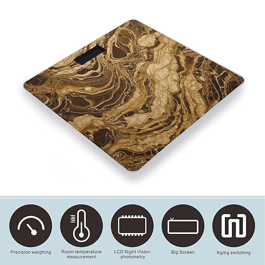 Golden Marble Scale for Body Weight Digital Bathroom Scale Accurate Smart Weight Scales with Large Display Weighing Machine High Precision Scales
