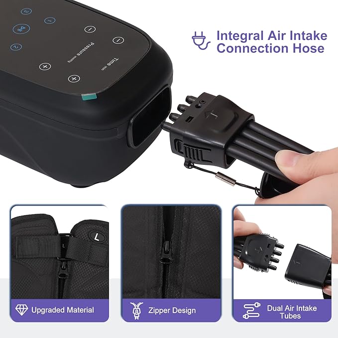 Air Compression Therapy System Leg Massager for Pain and Circulation Full Leg Recovery Boots Cordless Air Compression Boots Fast Recovery Therapy for Athletes M