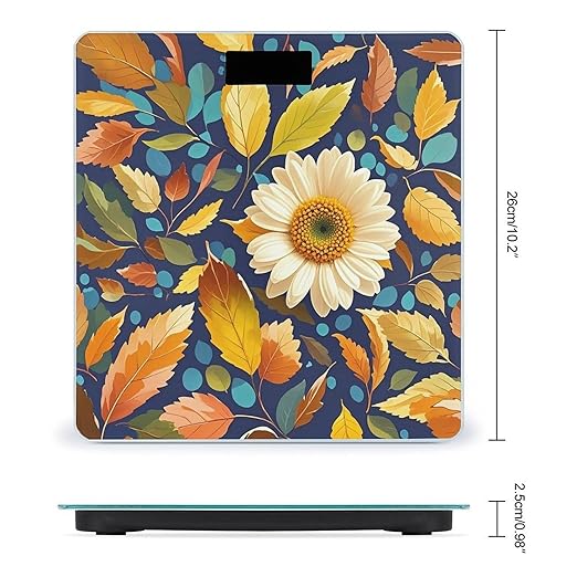 Leaves and Flowers Scale for Body Weight Digital Bathroom Scale Accurate Smart Weight Scales with Large Display Weighing Machine High Precision Scales