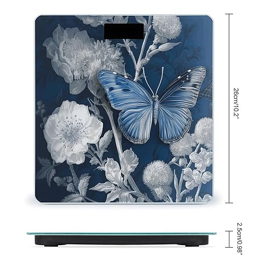 Peaceful Countryside Scale for Body Weight Accurate Digital Bathroom Scale Toughened Glass High Precision Scales Smart Weight Scales with Large LCD Backlight Display Weighing Machine