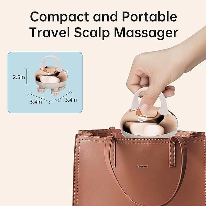 COMFIER Cordless Scalp Massager with 3 kneading ModesWaterproof Head Massage with 8 Claws for Deep CleansingBody Cat Head ScratcherGift for WomenGold