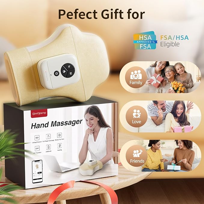 Comfytemp K1061 Air Compression Therapy Device Portable Hand Massager for Circulation and Pain Relief K251623 FDA Cleared