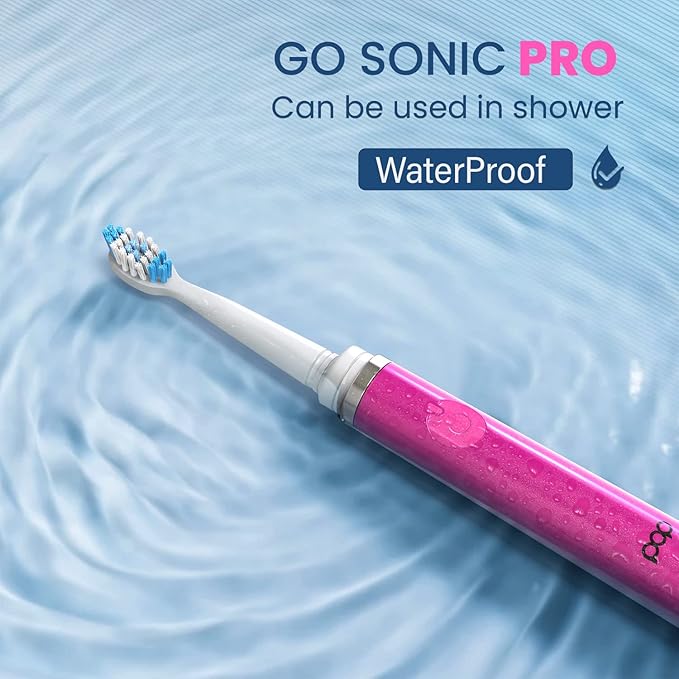 Pop Sonic Ultimate Pro Toothbrush (Pink) | Rechargeable Battery w/Up to 40000 Brush Strokes/Minute -Long-Lasting Dupont Nylon Bristles - for Teens &amp Adults w/Quadrant Pacer &amp Timer