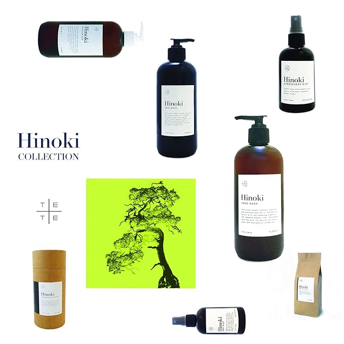 TE + TE Hinoki Body Wash with Pure Japanese Hinoki Essential Oil | Gentle &amp Hydrating | Vegan Travel Size 2 fl. Oz |