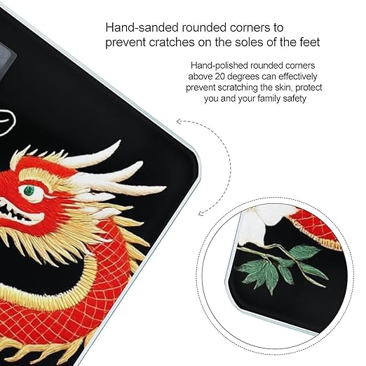 Men's Fashion Automatic Switch Digital Bathroom Weighing Scale Smart Scale Floral Chinese Japanese Dragon Flower