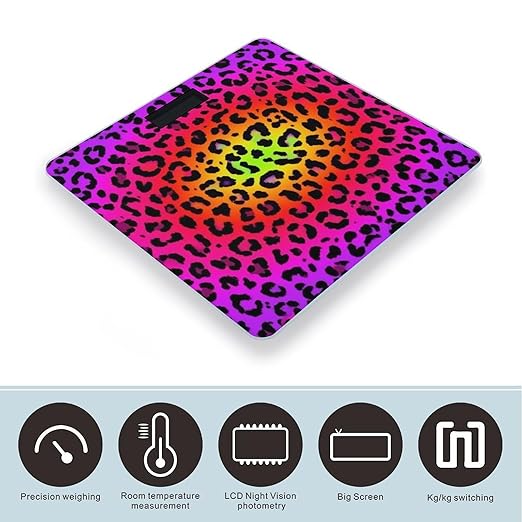 Digital Bathroom Weighing Scale Energy Saving Scale Smart Scale for Body Weight Hot Pink Purple Cheetah Leopard Print