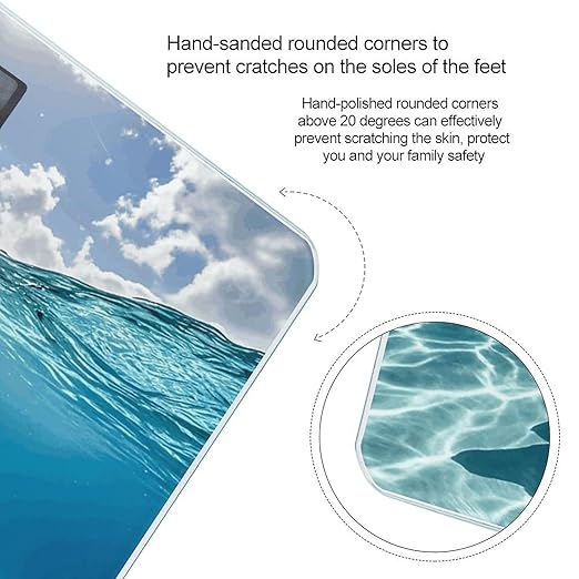 Dolphins in The Sea Weight Scale Large Digital Bathroom Scales with Bright LED Display Non Slip Digital Scale and Step On Fashion Weighing Machine for Body