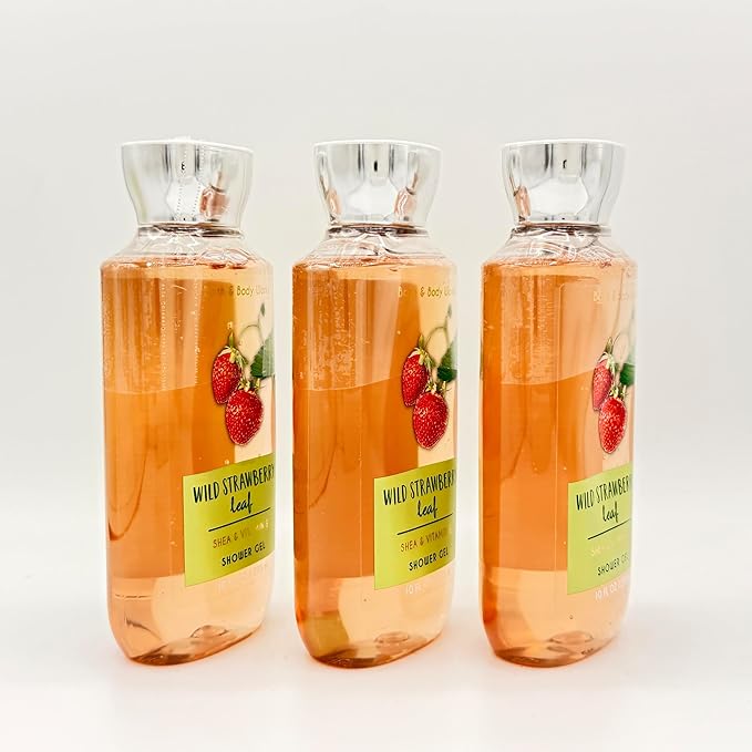 Wild Strawberry Leaf Bath &amp Body Shower Gel Set | Bundle of Three 10-Ounce Shower Gels