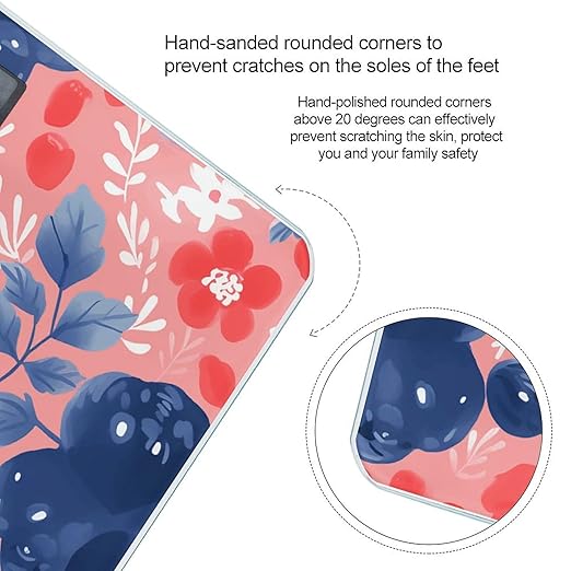 Berry Style and Cat Scale for Body Weight Digital Bathroom Scale Precision Smart Weighing Scales with Clear LED Display Accurate High Precision Scales Weighing Machine